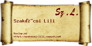 Szakácsi Lili névjegykártya