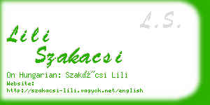 lili szakacsi business card